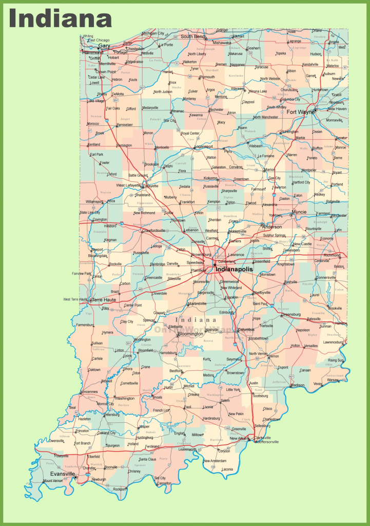 City Maps Of Indiana And Travel Information | Download Free City intended for Indiana State Map Printable