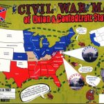 Civil War Map Of Union & Confederate States Poster (033135) Details Inside Civil War Map Union And Confederate States