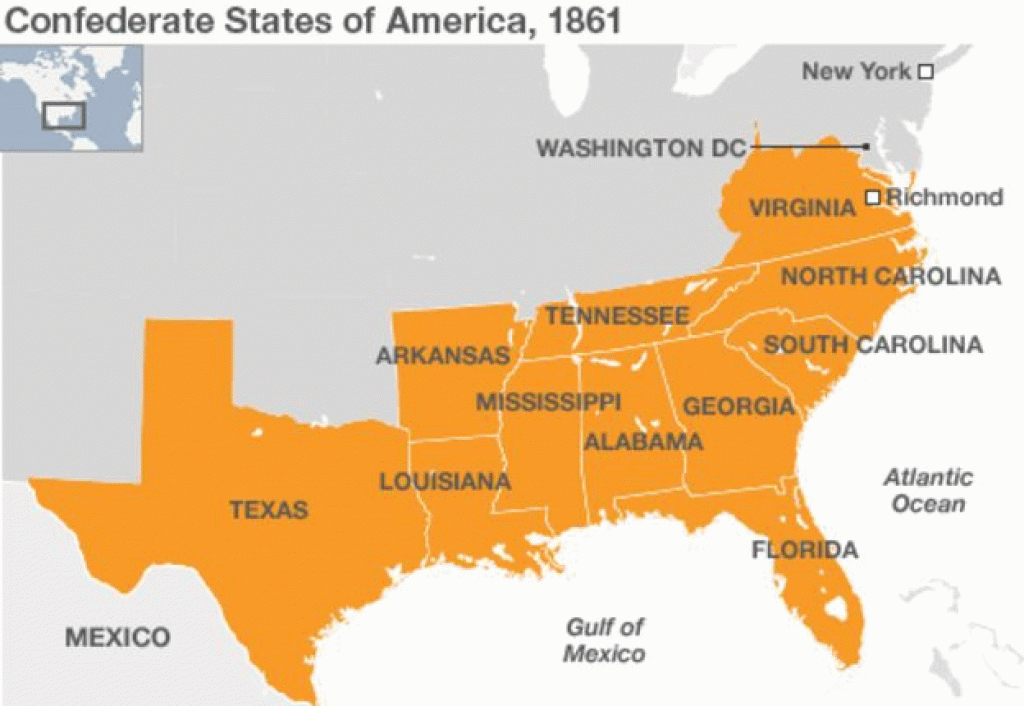 Civil War: Southerners Remember Confederate President - Bbc News pertaining to Confederate States Of America Map