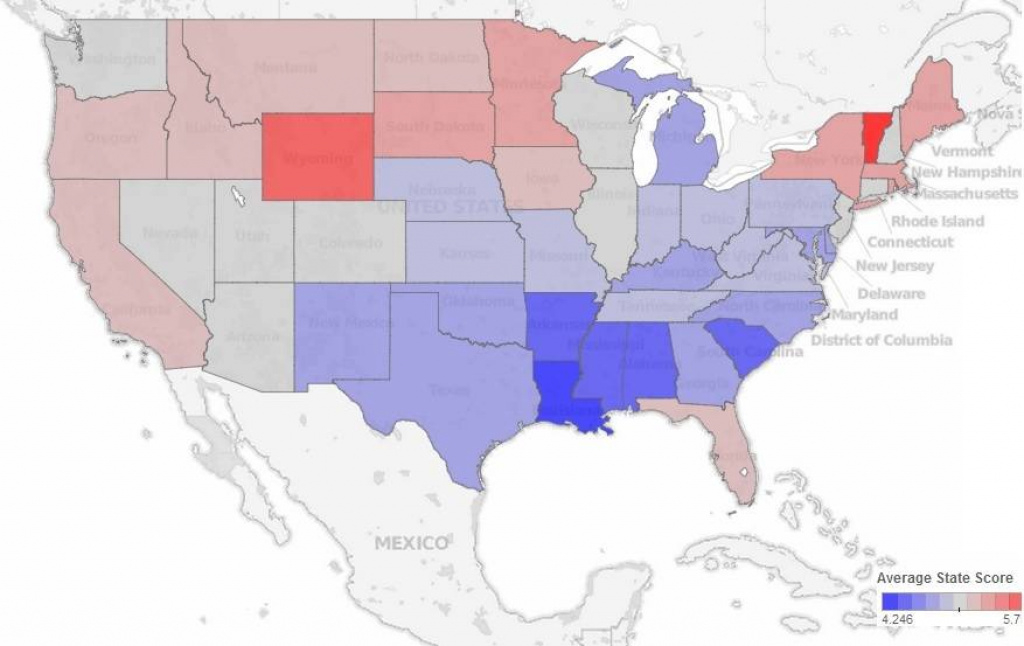 Click To See Your State&amp;#039;s Intelligence Rating ⋆ Dc Gazette with regard to Iq By State Map