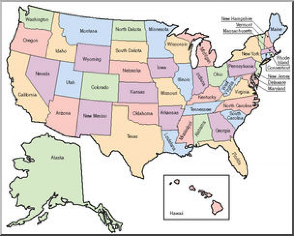 Clip Art: United States Map Color Labeled I Abcteach | Abcteach within A Labeled Map Of The United States