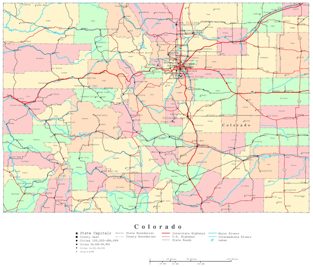 Colorado State Map With Counties And Cities Printable Map