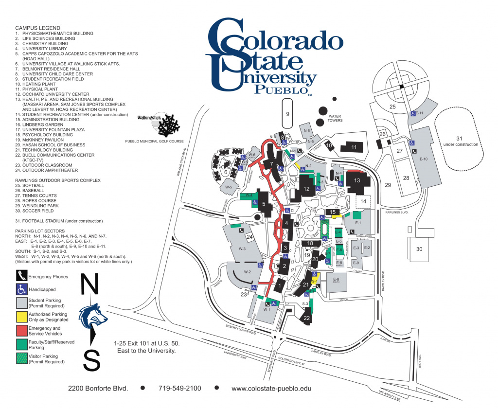 Colorado State University - Pueblo Campus Map - 2200 Bonforte Blvd inside Colorado State Campus Map