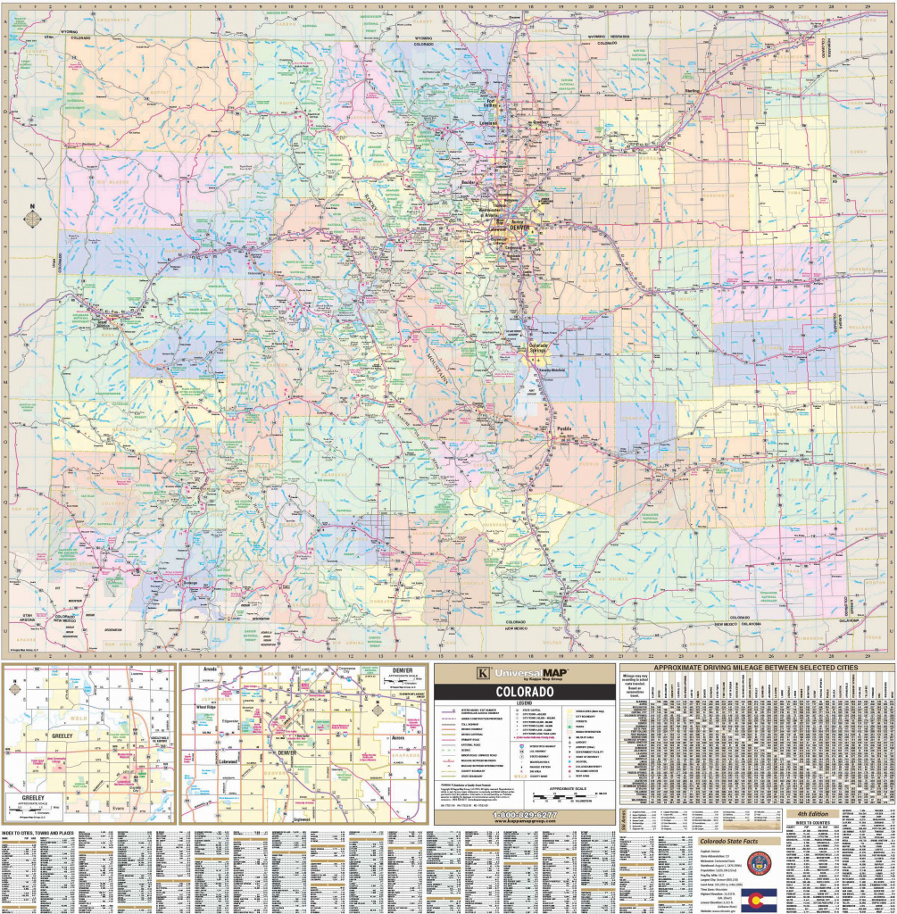 Colorado State Wall Map – Kappa Map Group regarding State Wall Maps