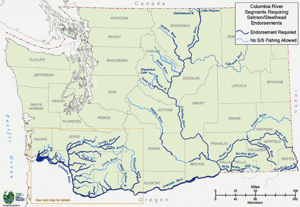 Columbia River Salmon And Steelhead Fishing License Endorsement Faq in Washington State Rivers Map