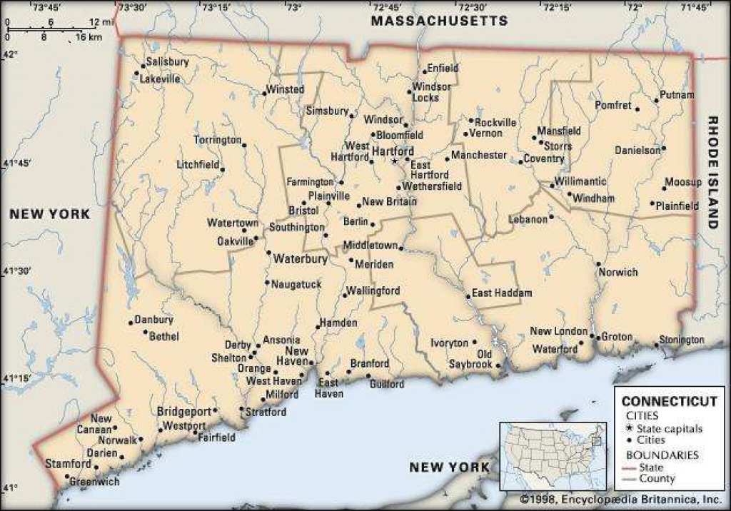 Connecticut | Flag, Facts, Maps, &amp;amp; Points Of Interest | Britannica with Connecticut State Map With Counties And Cities