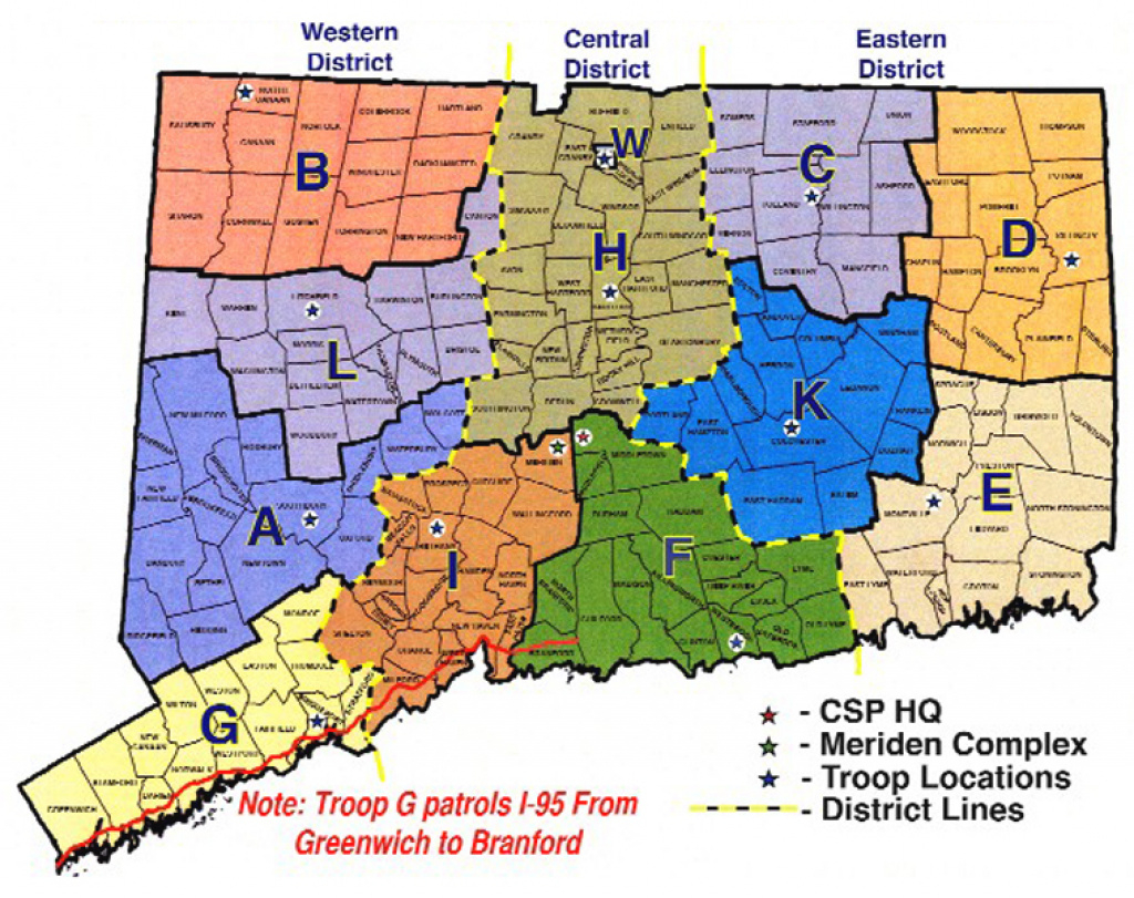 Connecticut State Police pertaining to Pa State Police Troop Map