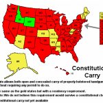 Constitutional Carry | Opencarry With Regard To Open Carry States Map 2017