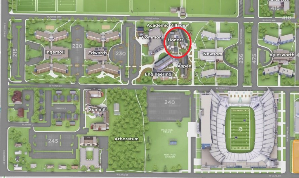 Contact - University Honors Program for Colorado State Campus Map