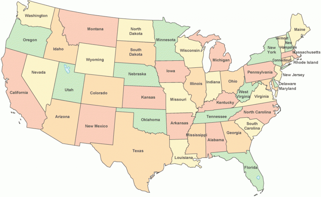 Contiguous United States Color Outline Map within A Big Picture Of The United States Map