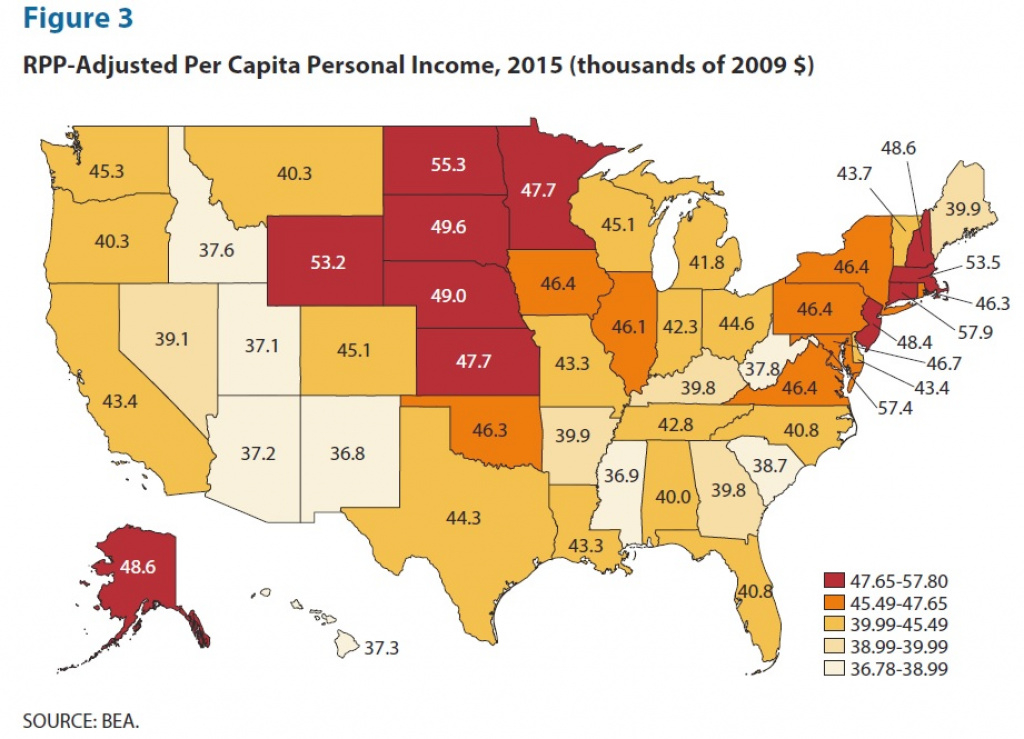 Conversable Economist: Regional Price Parities: Comparing Cost Of throughout Cost Of Living By State Map