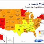 Cost Of Living 4Th Quarter 2000 Regarding Cost Of Living By State Map
