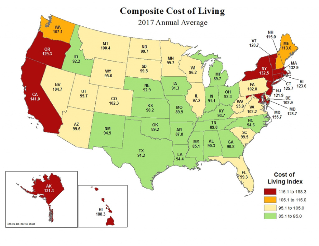 Cost Of Living Data Series 2017 Annual Average : Mapporn throughout Cost Of Living By State Map
