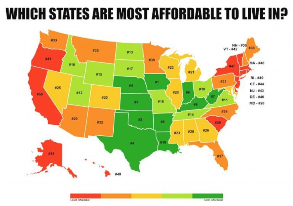 Cost Of Livingstate With Visuals throughout Cost Of Living By State Map