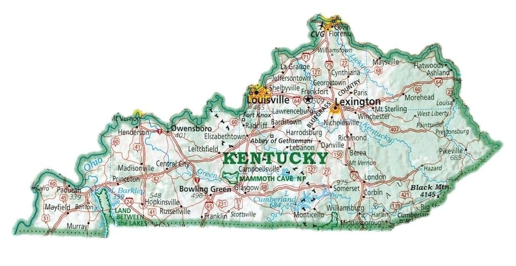 Counties Map With Cities County Of Us Kentucky Showing – Wineandmore throughout Kentucky State Map With Cities And Counties