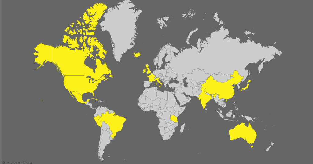Countries Where The Simpsons Have Visited. (States Map And Source within States I Ve Visited Map