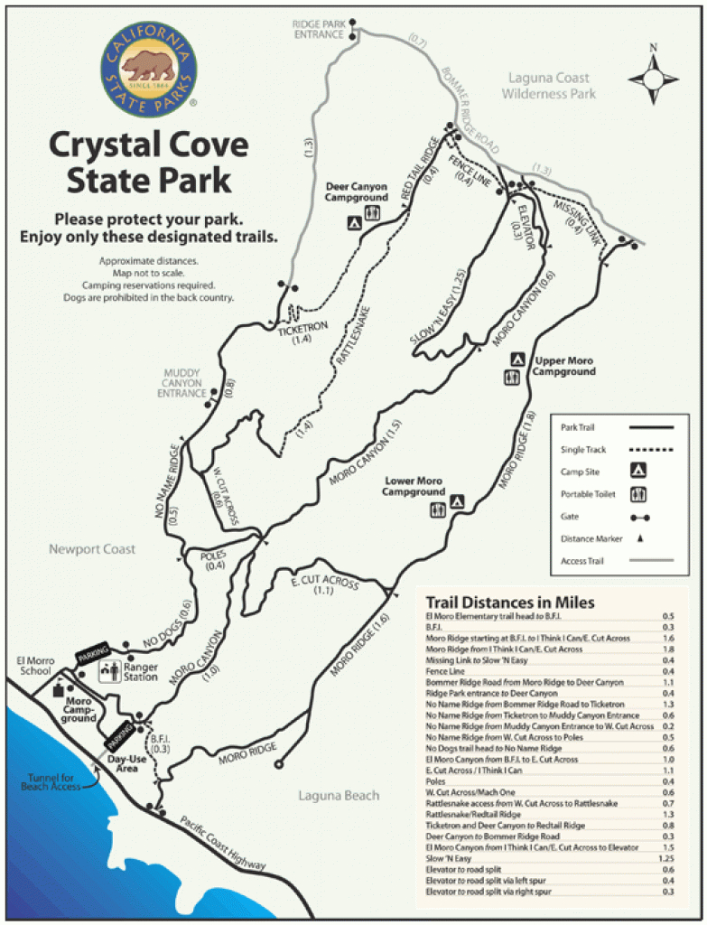 Crystal Cove State Park intended for Crystal Cove State Park Map