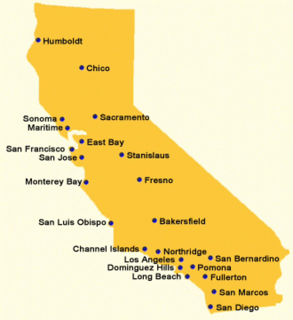 Csu Campuses in California State University Map
