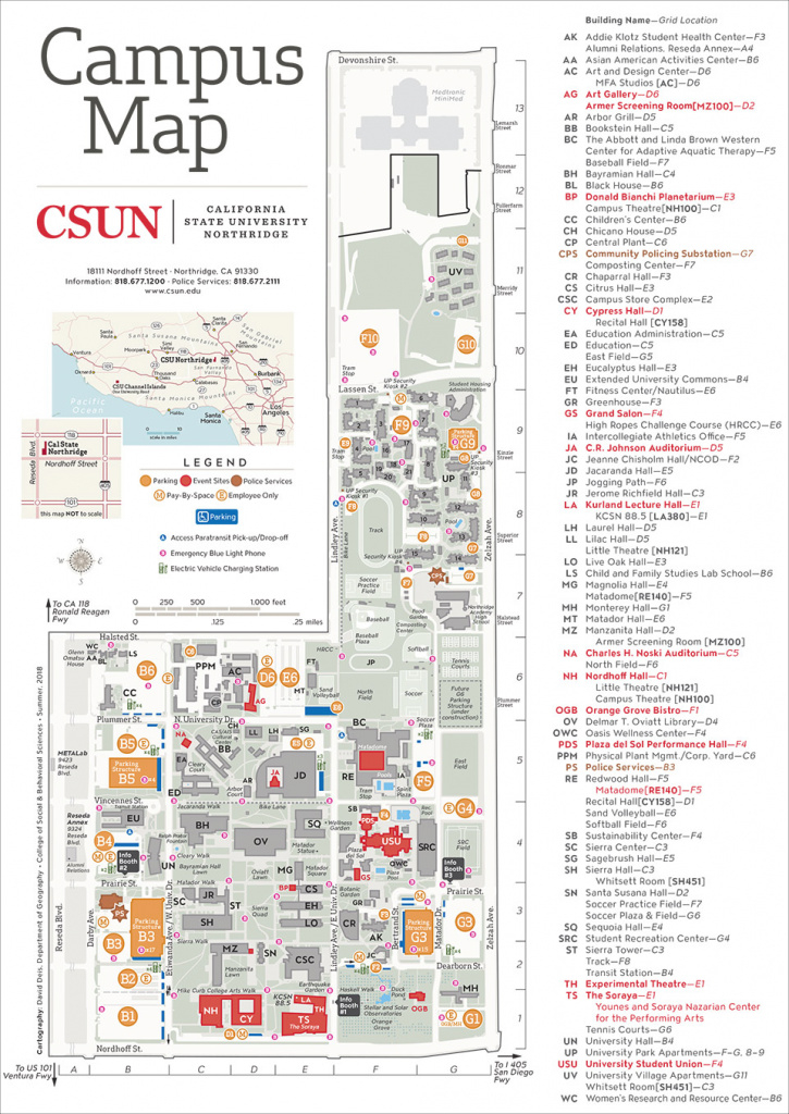 Csun Maps | California State University, Northridge for California State University Map