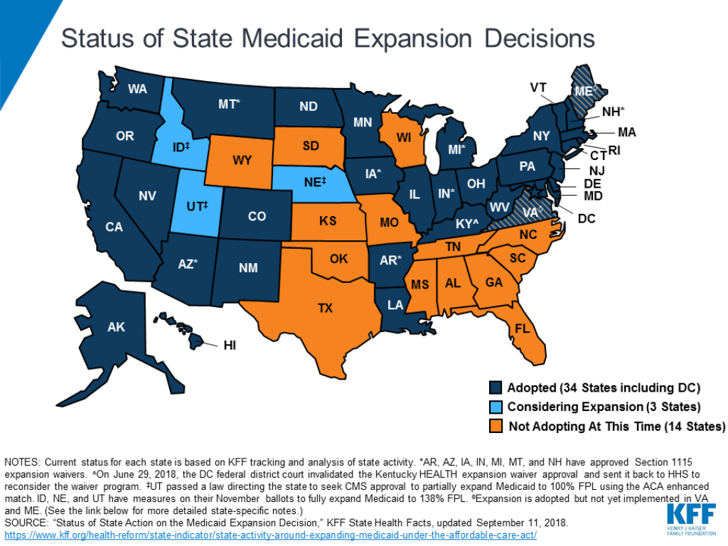 Current Status Of State Medicaid Expansion Decisions | The Henry J intended for Medicaid Expansion States Map