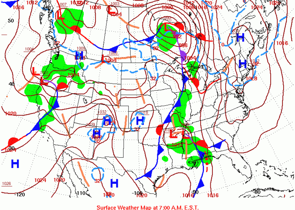 Daily Weather Map for New York State Weather Map