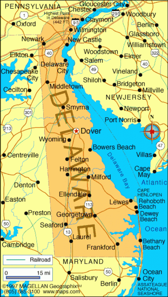 Map Of Delaware And Surrounding States Printable Map