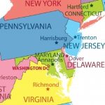Delaware Neighboring States Map With Capitals   Workers Compensation Pertaining To Map Of Delaware And Surrounding States