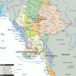 Detailed Political Map Of Myanmar   Ezilon Maps In Map Of Myanmar States And Regions