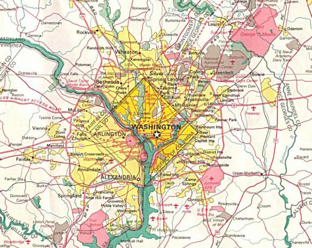 Detailed Road Map Of Washington D.c. And Neighborhoods. Washington for Map Of Washington Dc And Surrounding States