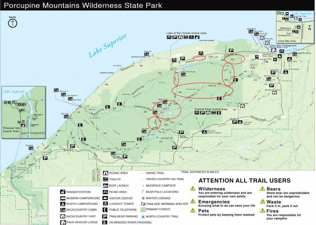 Dnr Reopens Roads At Porcupine Mountains Wilderness State Park with regard to Map Of Porcupine Mountains State Park