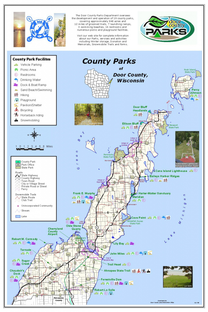 Door County Park Map with regard to Wisconsin State Campgrounds Map