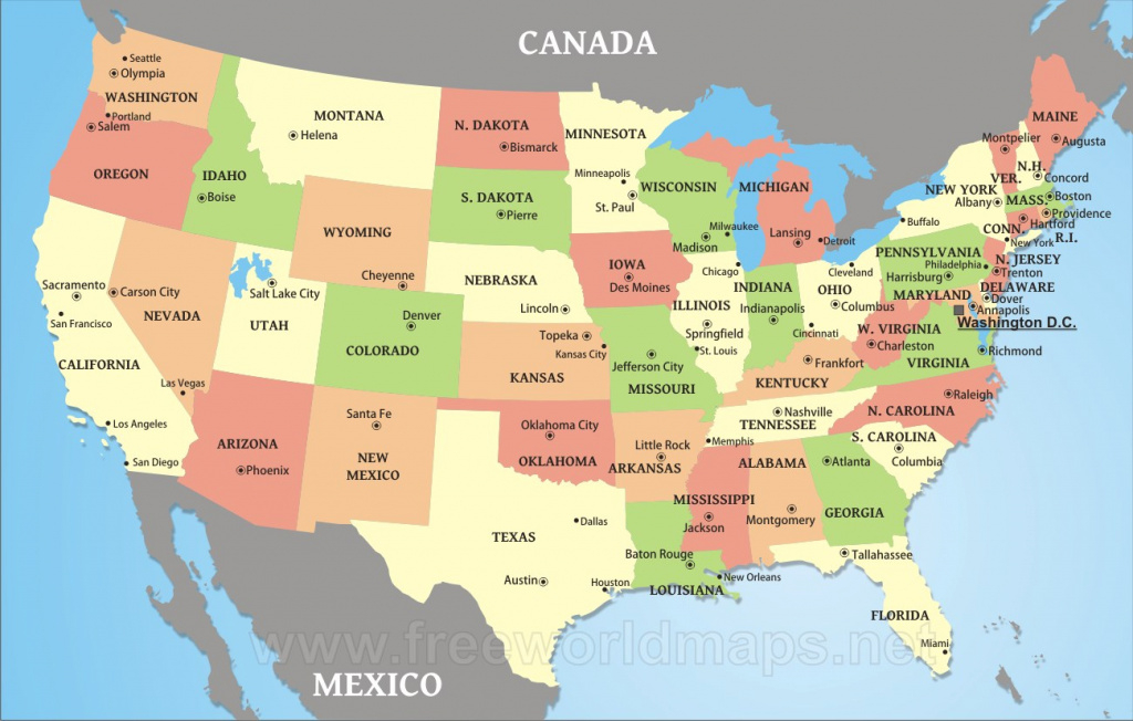 Download Free Us Maps within North America Map With States And Capitals