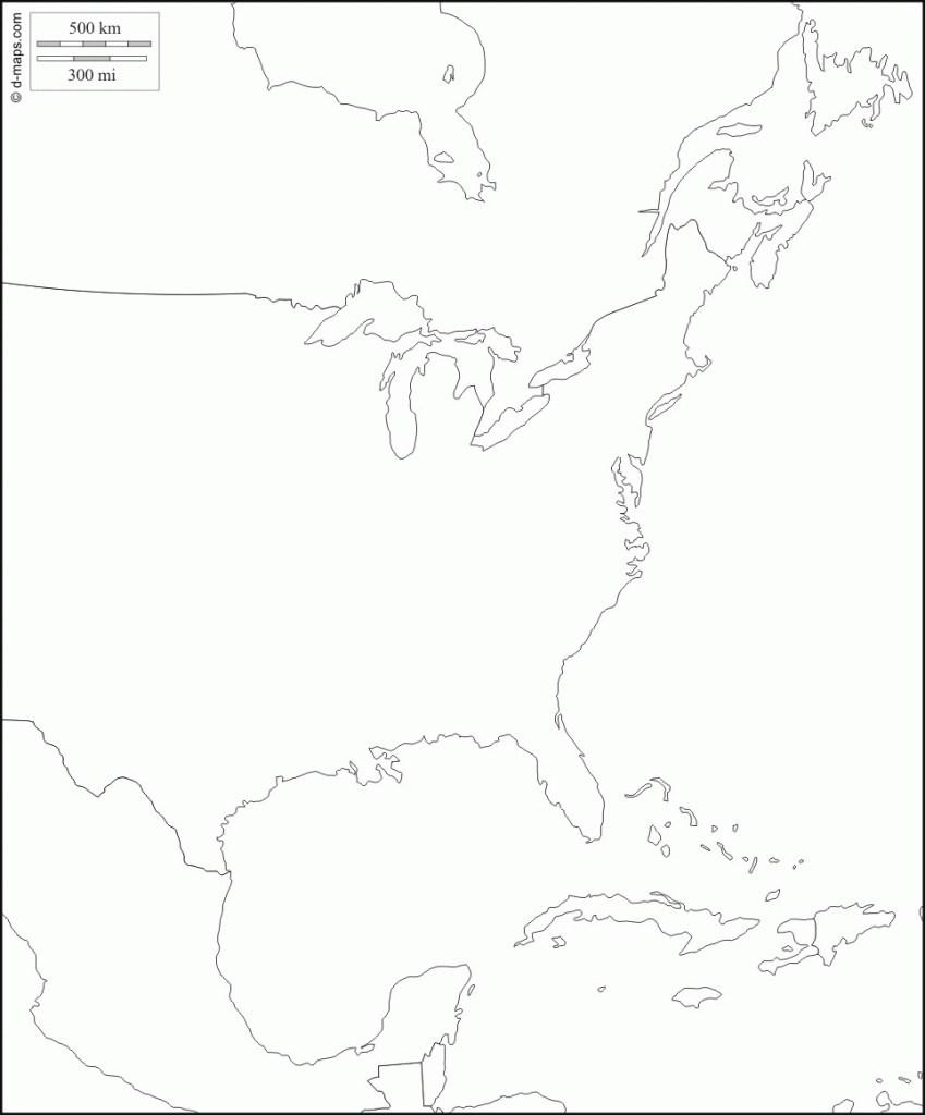 East Coast Of The United States Free Maps Blank In Outline Map regarding Blank Map Of East Coast States