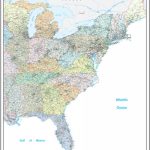 Eastern United States Executive City County Wall Map Inside Map Of Eastern United States With Cities