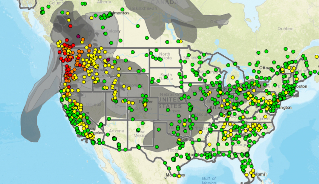 Ecoconnect: Smoke Chokes Washington - Air Quality Worst In The Nation throughout Smoke Map Washington State