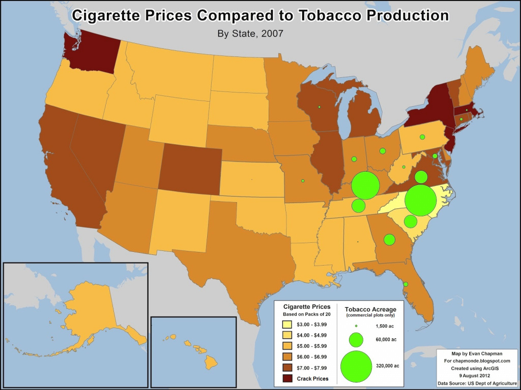Economic Geography Of Tobacco [1600X1200] : Mapporn with Cigarette Prices By State Map