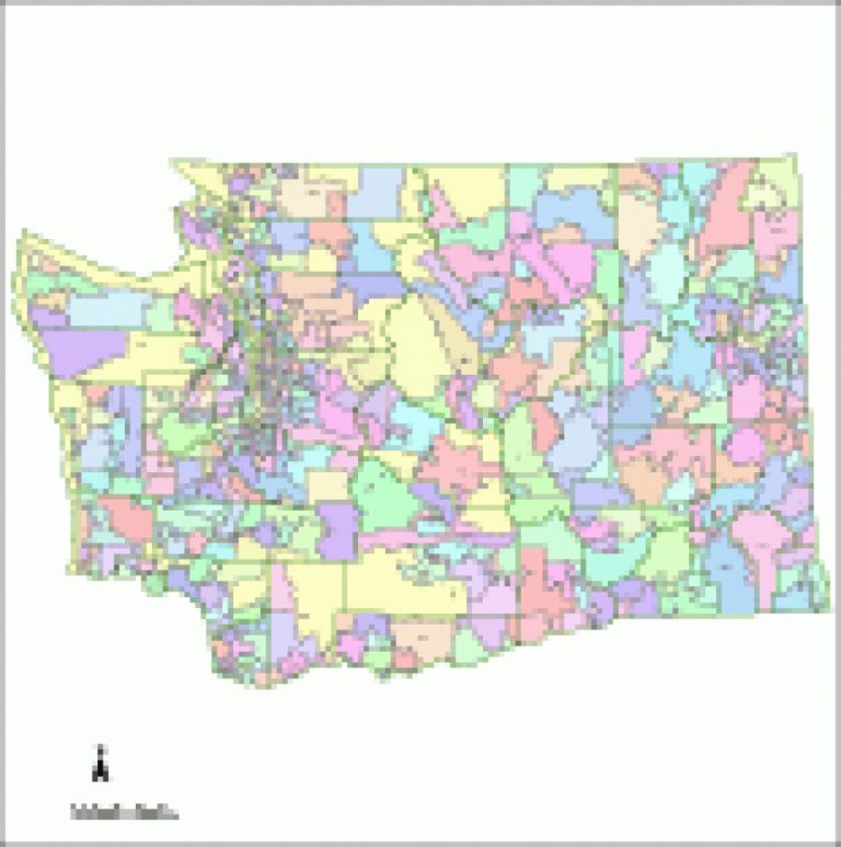 Editable Washington Map With Counties And Zip Codes Illustrator For Washington State Zip Code 6996