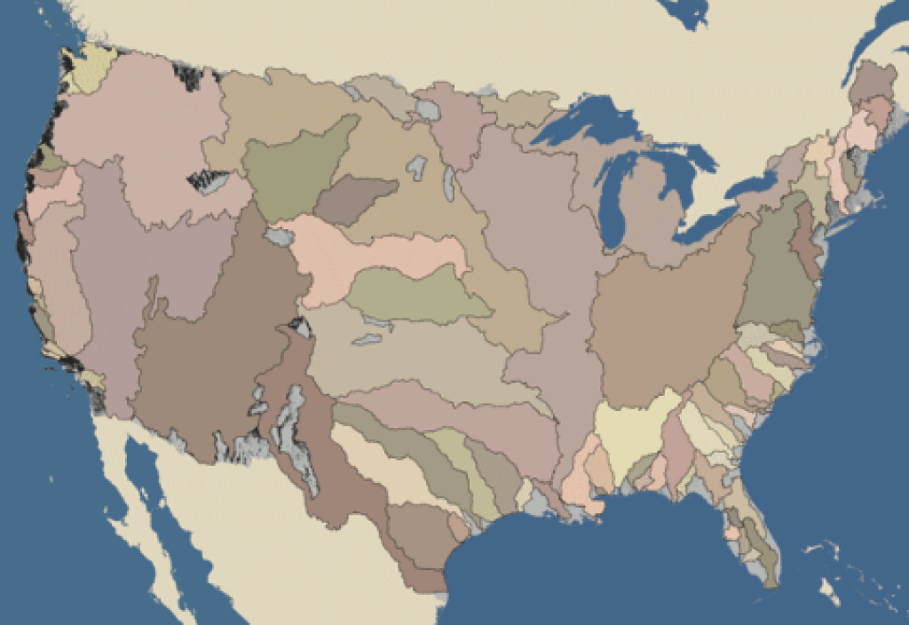 Edna Derived Watersheds For Major Named Rivers: Kml Index within Watershed Map Of The United States