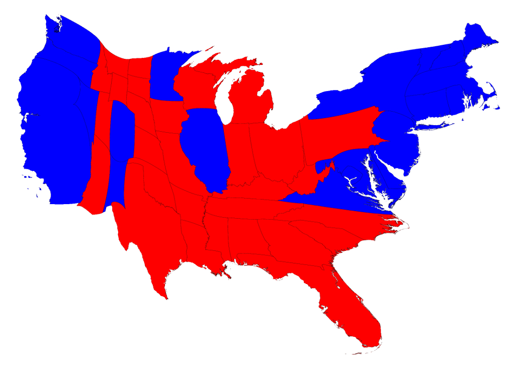 Election Maps inside Red State Blue State Map