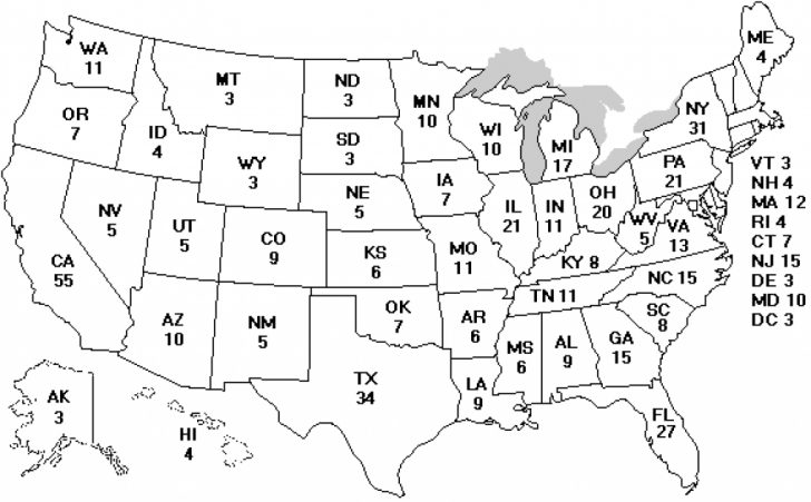 Electoral Votes By State Map