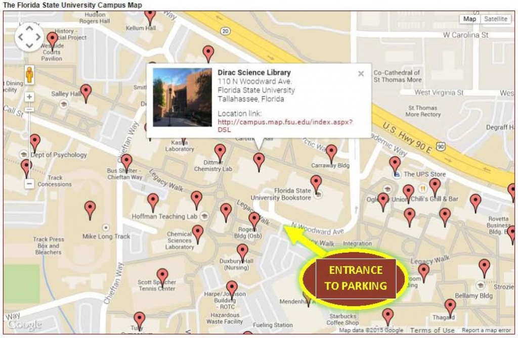 Event Map And Parking | Florida State University Libraries intended for Florida State Parking Map