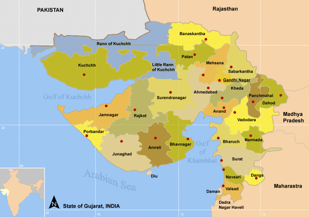 File:map Of Gujarat Districts - Wikimedia Commons with regard to Map Of Gujarat State District Wise