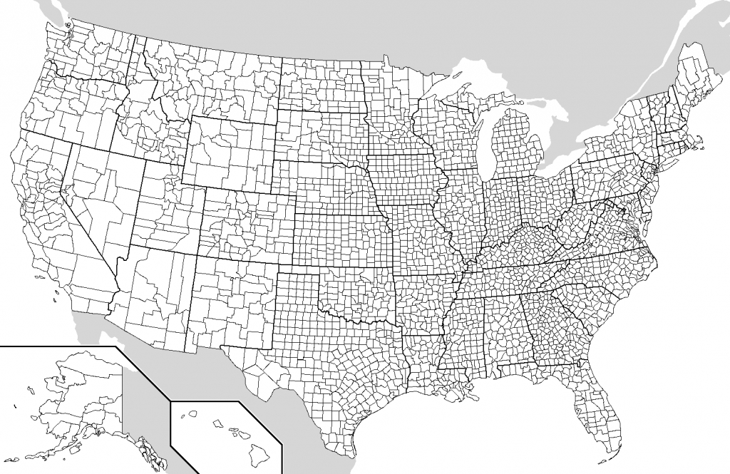 File:map Of Usa With County Outlines (Black &amp;amp; White) - Wikimedia pertaining to Map Of Us Counties By State