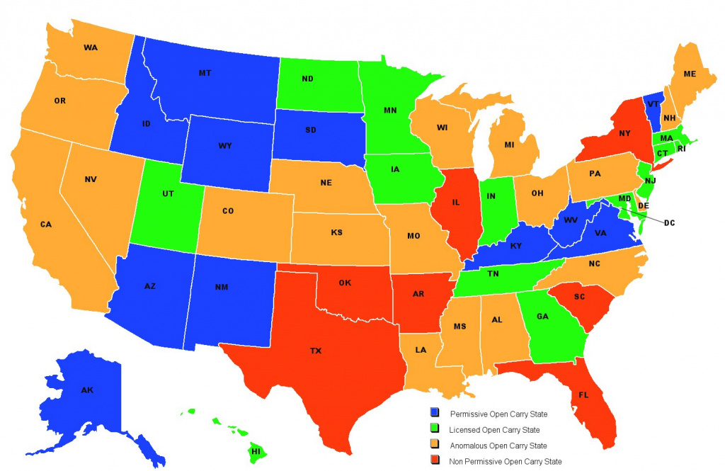 File:usa Carry Map - Wikimedia Commons for States That Allow Open Carry Map