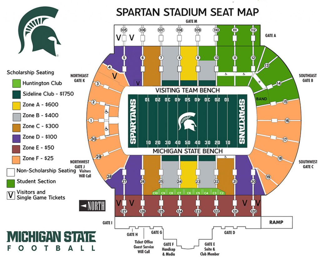 Find Your Seat At Spartan Stadium - Michigan State University inside Michigan State Football Stadium Map