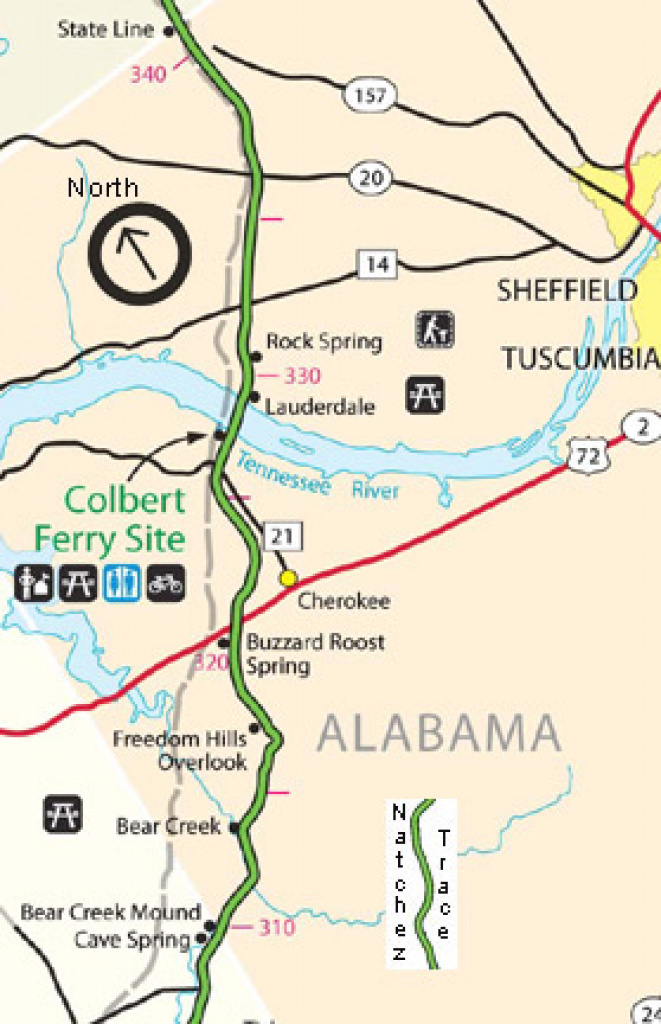Florence - Tuscumbia Alabama - Natchez Trace - Natcheztracetravel with regard to Tennessee Alabama State Line Map
