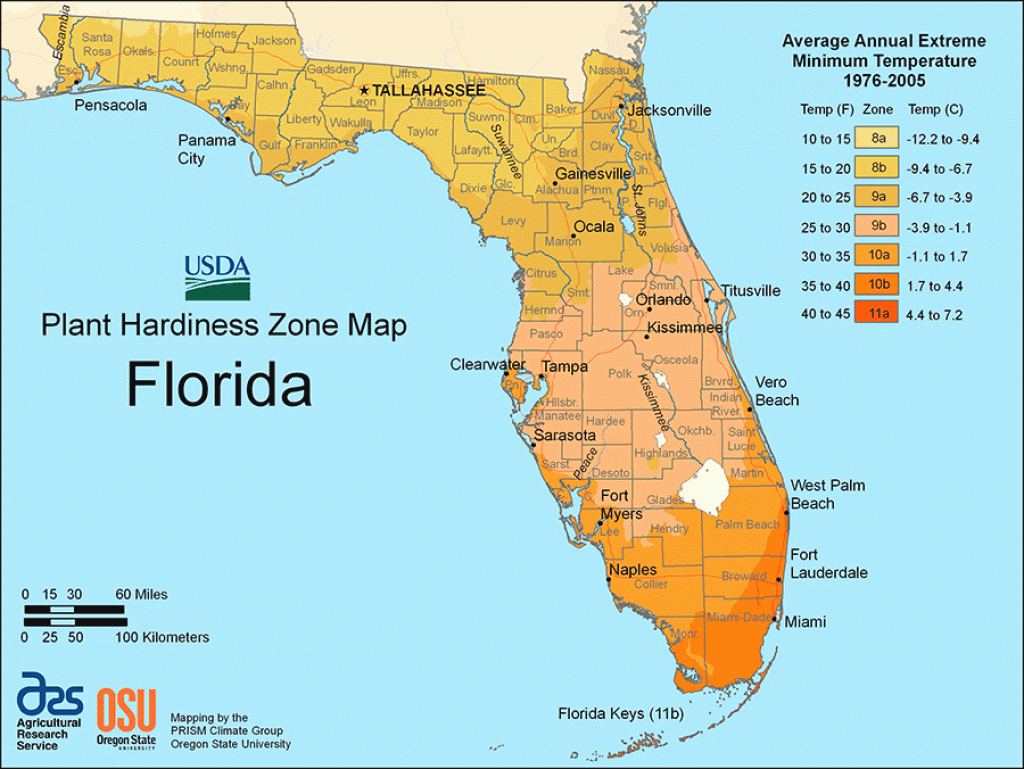 Florida Hardiness Zones with Map Of Planting Zones In United States