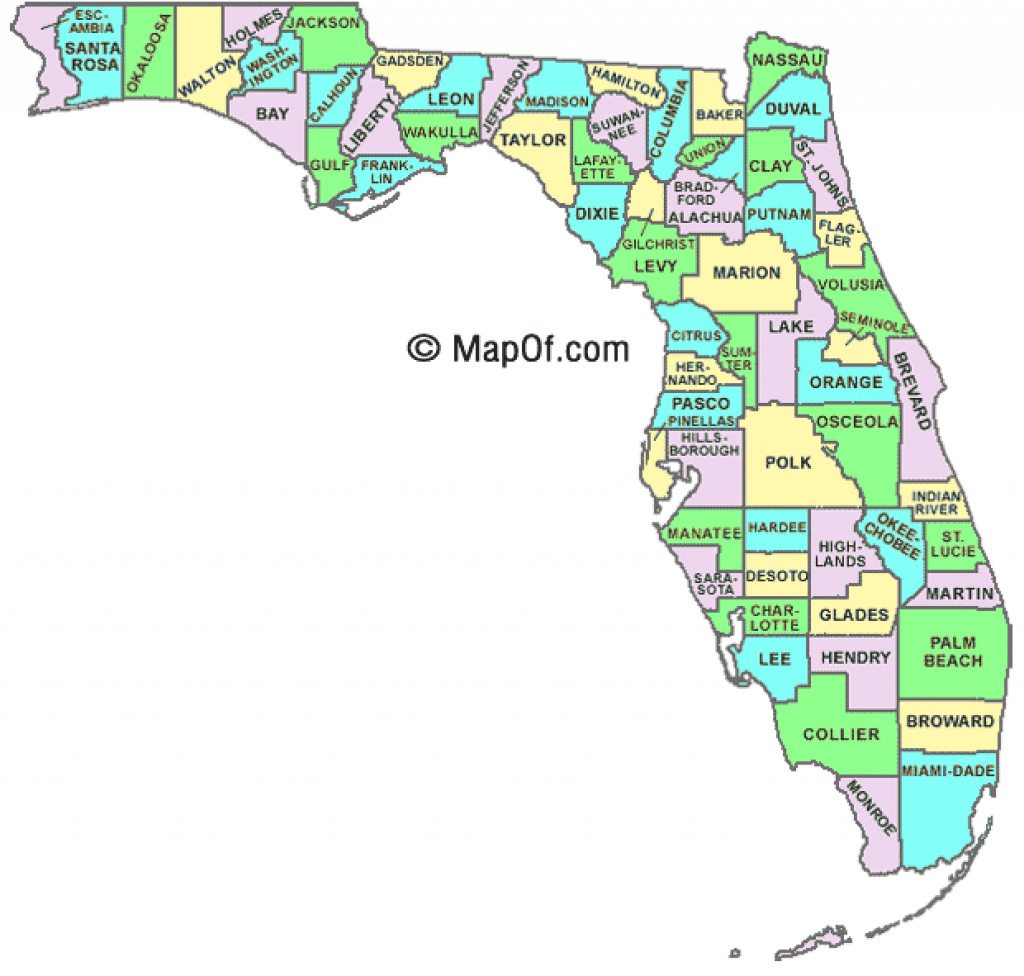 Florida Mapcounty And Cities And Travel Information | Download pertaining to Florida State County Map With Cities