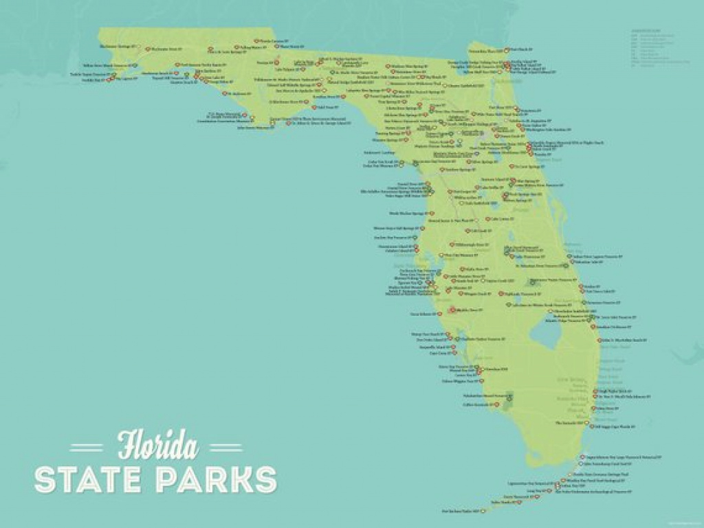 Florida State Parks Map 18X24 Poster | Etsy with Florida State Parks Map