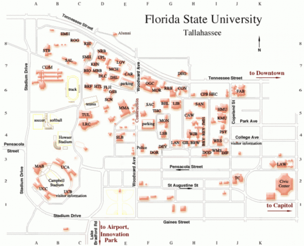 Florida State University Map - Florida State University • Mappery in Florida State Colleges Map
